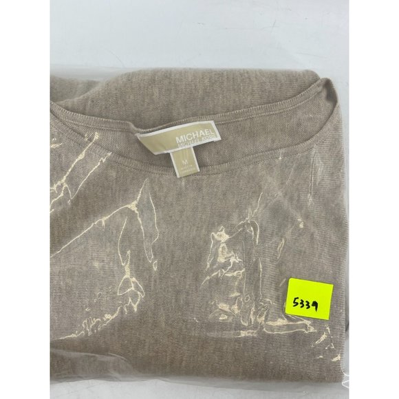 Michael Kors Women's Lightweight Beige Long Sleeve Knit Tunic Top Shirt Medium - Picture 10 of 10